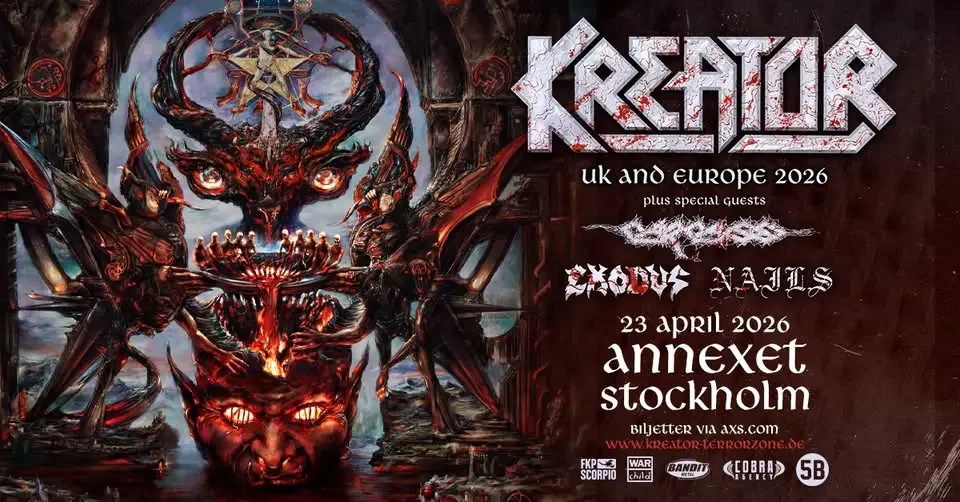 KREATOR + Special Guests: Carcass + Exodus + Nails | Stockholm