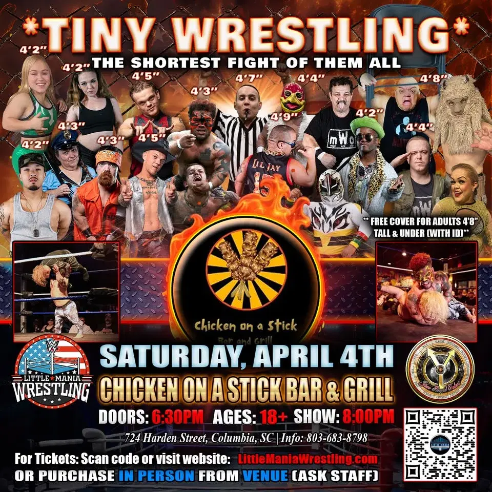 Columbia, SC - Mini Wrestling All * Stars @Chicken On A Stick "The Shortest Fight of Them All!"