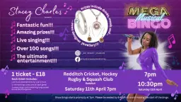 ⭐MEGA⭐ Musical Bingo at Redditch Cricket, Hockey, Rugby & Squash Club - Saturday 11th April 7pm