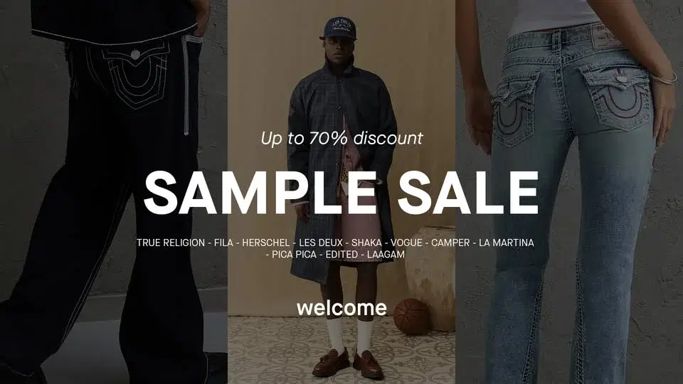 SAMPLE SALE - UP TO 70% OFF