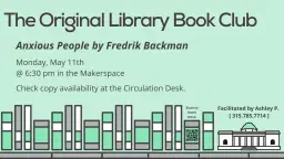 Ages 18+ The Original Library Book Club