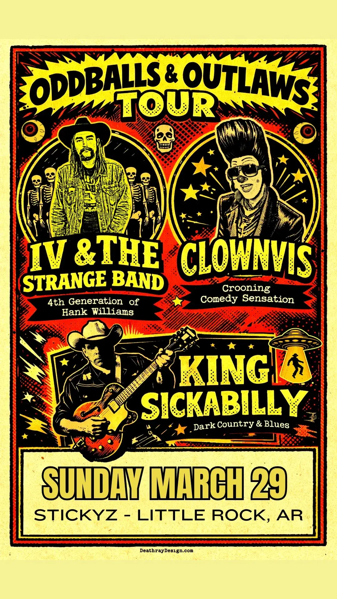 IV & the Strange Band w/ Clownvis and King Sickabilly at Stickyz