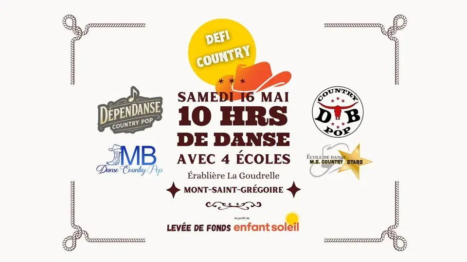 DÉFI COUNTRY 🤠 10 HRS de danse pour Enfant Soleil ☀️