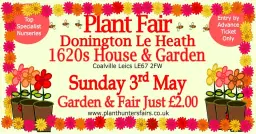 Spring Plant Hunters’ Fair at the 1620s House & Garden on Sunday 3rd May