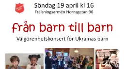 Välgörenhetskonsert för Ukrainas barn - från barn till barn