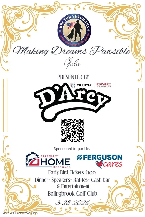 K9s For Veterans 3rd Annual Gala " Making Dreams Pawsalible" Presented by D'Arcy