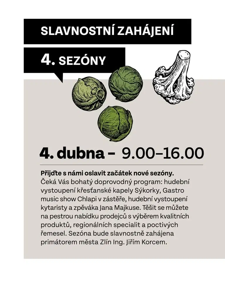 SLAVNOSTNÍ ZAHÁJENÍ 4. SEZÓNY TRŽIŠTĚ POD KAŠTANY