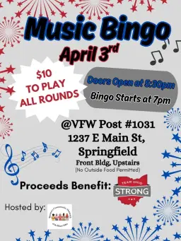 🎼 Music Bingo to Benefit Team Ohio 4 Life 🎶