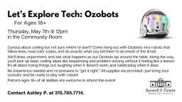 Ages 18+ Let's Explore Tech: Ozobots
