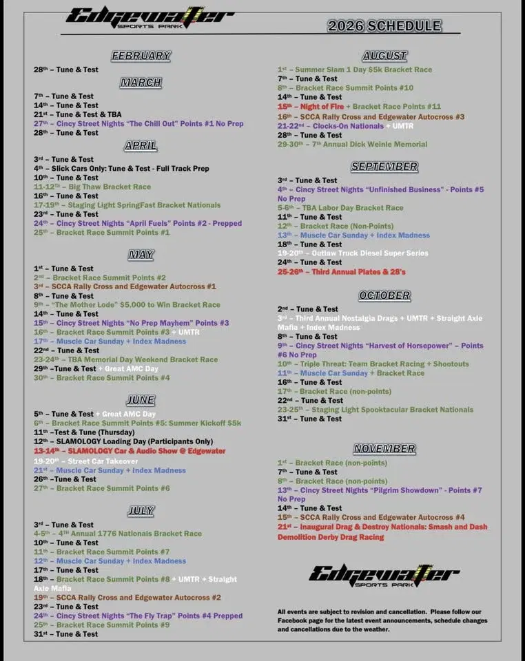2026 Season Schedule
