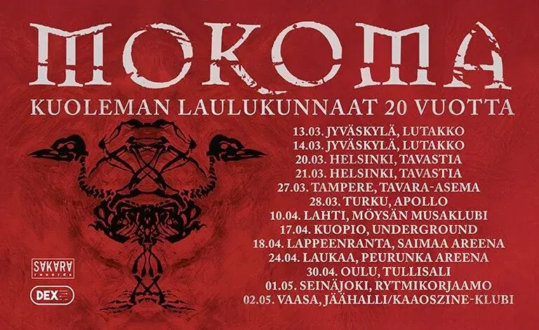 MOKOMA – Kuoleman laulukunnaat 20 vuotta 27.3. | Tavara-asema