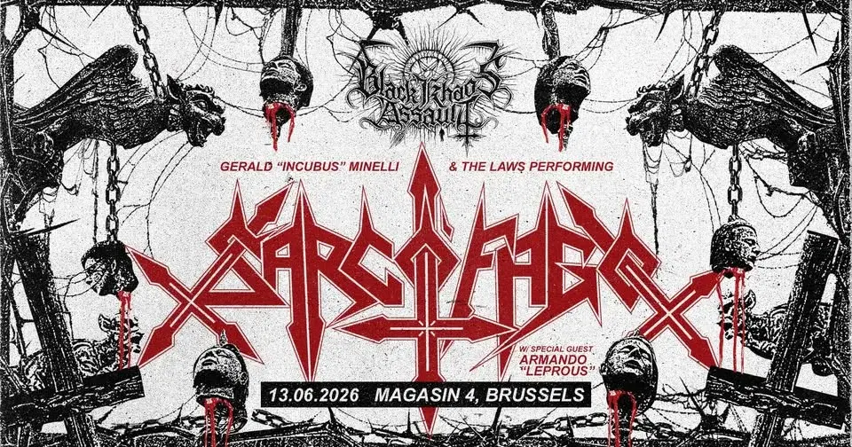 Black Khaos Assault 2026.6 - Akt 52 - Magasin4, 13/06/26 // SARCOFAGO + SABATHAN + ADORIOR & MORE