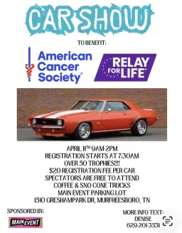 CAR SHOW!!!!! to benefit American Cancer Society