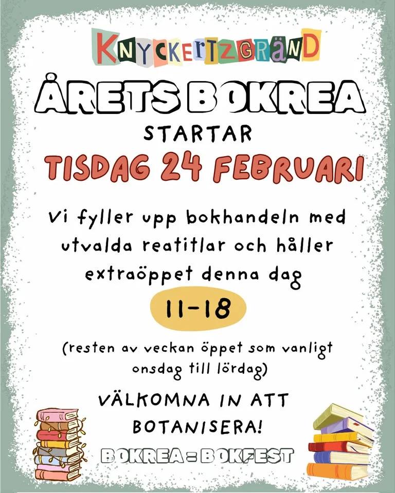 BOKREASTART TISDAG 24 FEBRUARI
