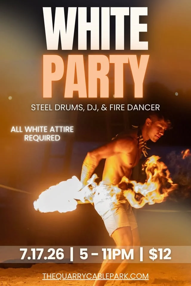 Beachside White Party w/Steel Drums, DJ Tropical House Setlist and Fire Dancer