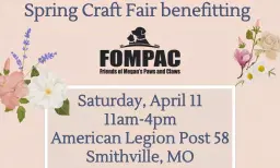 2nd Annual Spring Craft & Vendor Fair Benefiting FOMPAC