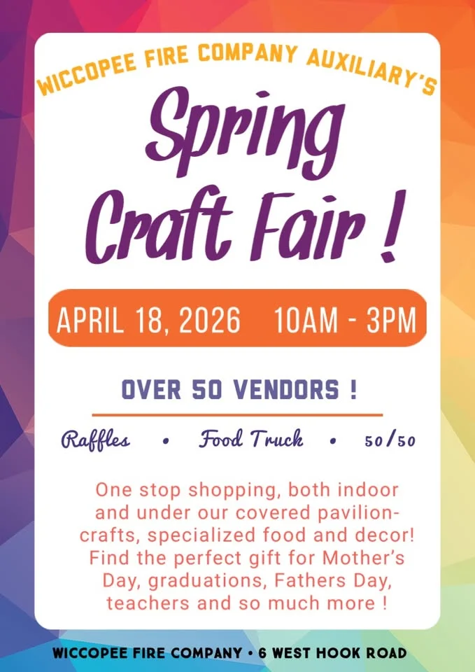 Wiccopee Fire Company Auxiliary’s Spring Craft Fair!