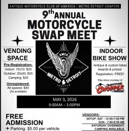 9th Annual Metro Detroit AMCA antique motorcycle swap meet