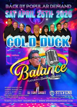 "Oldies Dance" COLD DUCK & BALANCE - Dj Tony Shout + Dinner Buffet $30 All Ages Call 323-895-2863