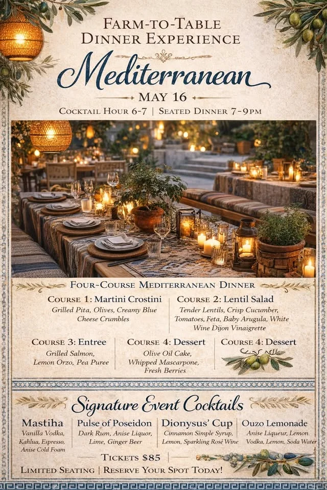 A Taste of the Aegean: A Mediterranean Farm-to-table Dinner