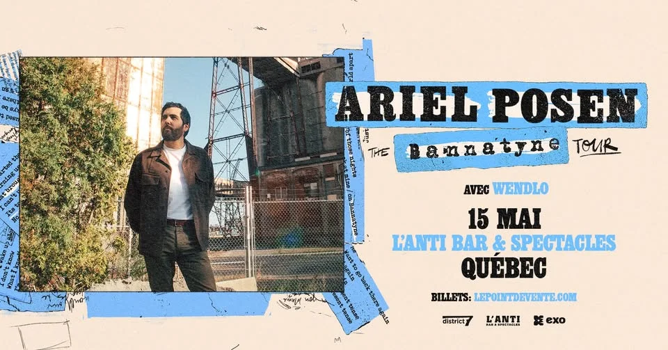 Ariel Posen avec Wendlo // Vendredi 15 mai 2026 // L'Anti Bar & Spectacles