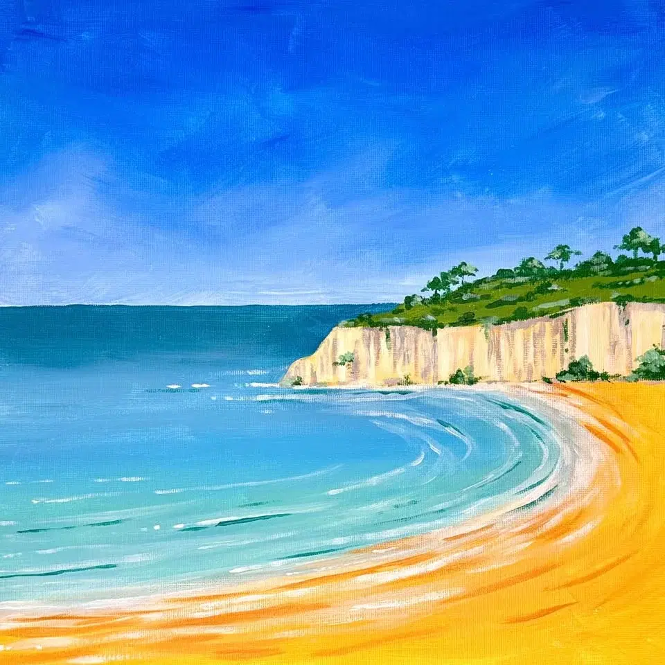 Sip & Paint at Porto Lounge, Fishponds, Bristol - "Dorset Coastline"