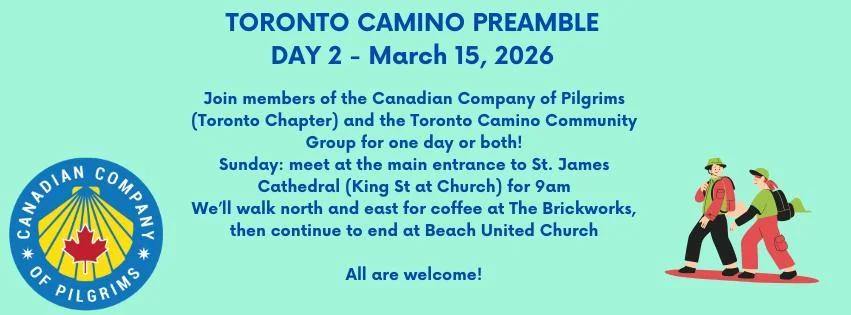 DAY 2 - Toronto Camino Preamble