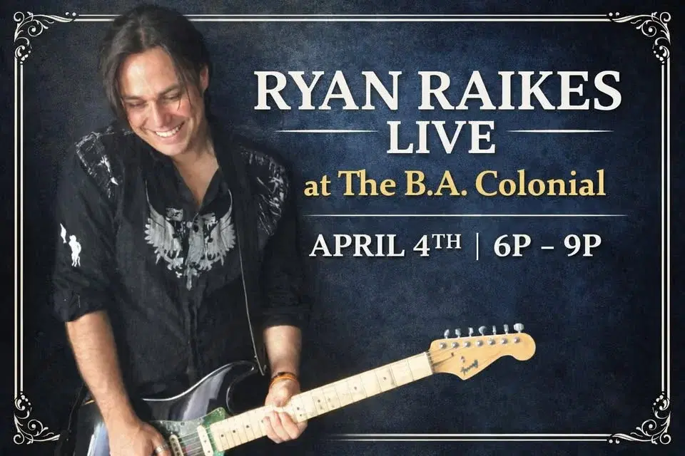 LIVE MUSIC AT THE B.A. COLONIAL W/RYAN RAIKES