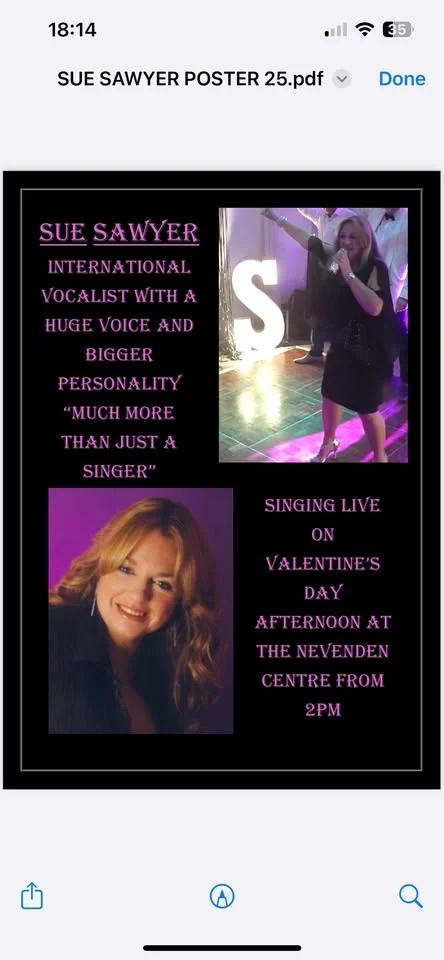 ‘Sue Sawyer’ singing live
