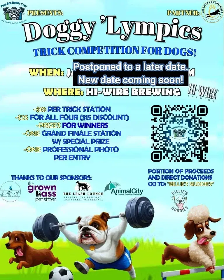 Postponed - Doggy 'Lympics - Date TBD in March