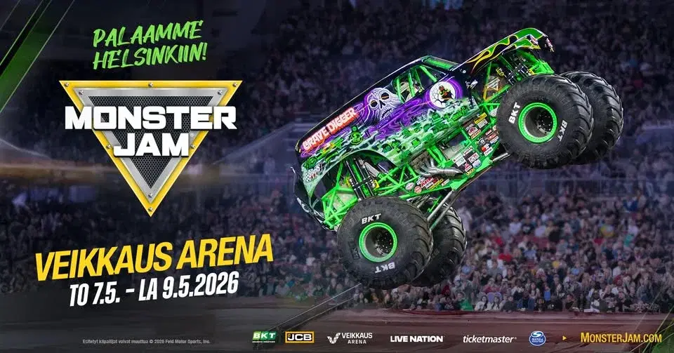Monster Jam, Veikkaus Arena, Helsinki 7.–9.5.2026
