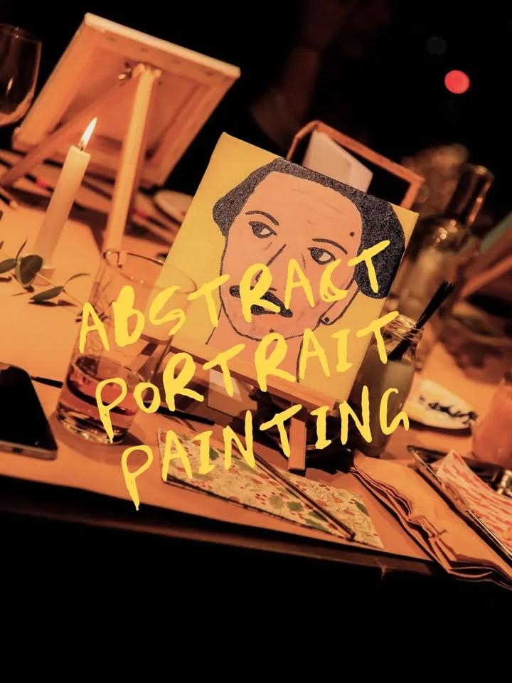 Abstract portrait painting