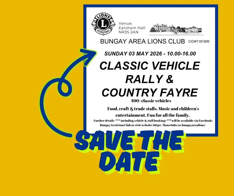 Bungay Area Lions Club 2026 Classic Vehicle Rally & Country Fayre