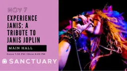Rescheduled: Experience Janis: A Tribute to Janis Joplin with CC Coletti from Meat Loaf