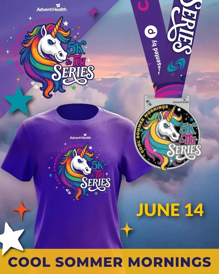AdventHealth Cool Sommer Mornings Triathlon-Duathlon-5K Series #1 - Magical Unicorn