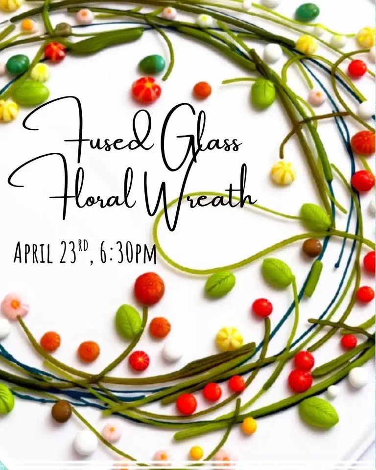 Fused Glass Floral Wreath