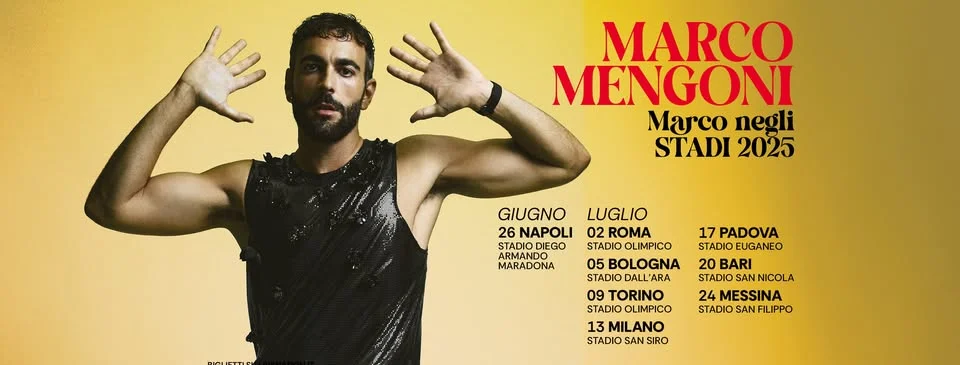 MARCO MENGONI il 23 e 24 luglio 2025 allo Stadio di MESSINA