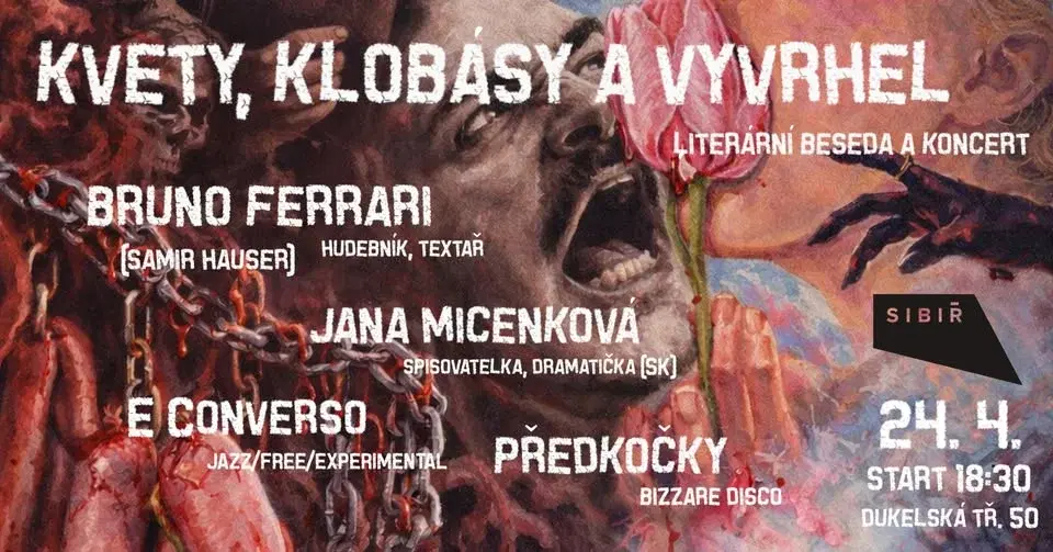 Kvety, Klobásy a Vyvrhel – Literární beseda s koncertem