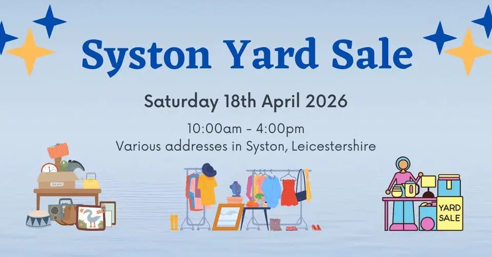 Syston Yard Sale - Saturday 18th April 2026