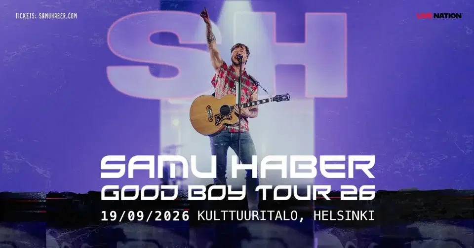 Samu Haber: Good Boy Tour 26, Kulttuuritalo, Helsinki 19.9.2026