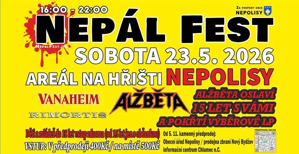 NEPÁL FEST 8. - Nepolisy / ALŽBĚTA oslaví 15 let s vámi a pokřtí první výběrové vinylové LP