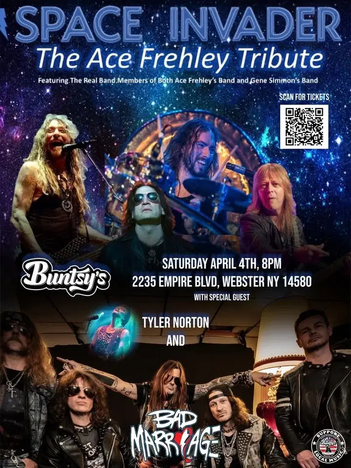 SPACE INVADER (Ace Frehley’s Band) wsg/ BAD MARRIAGE and TYLER NORTON