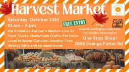 10/24 FREE Harvest Market at Mandarin Markets