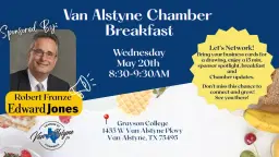 VA Chamber May Breakfast sponsored by Robert Franze - Edward Jones