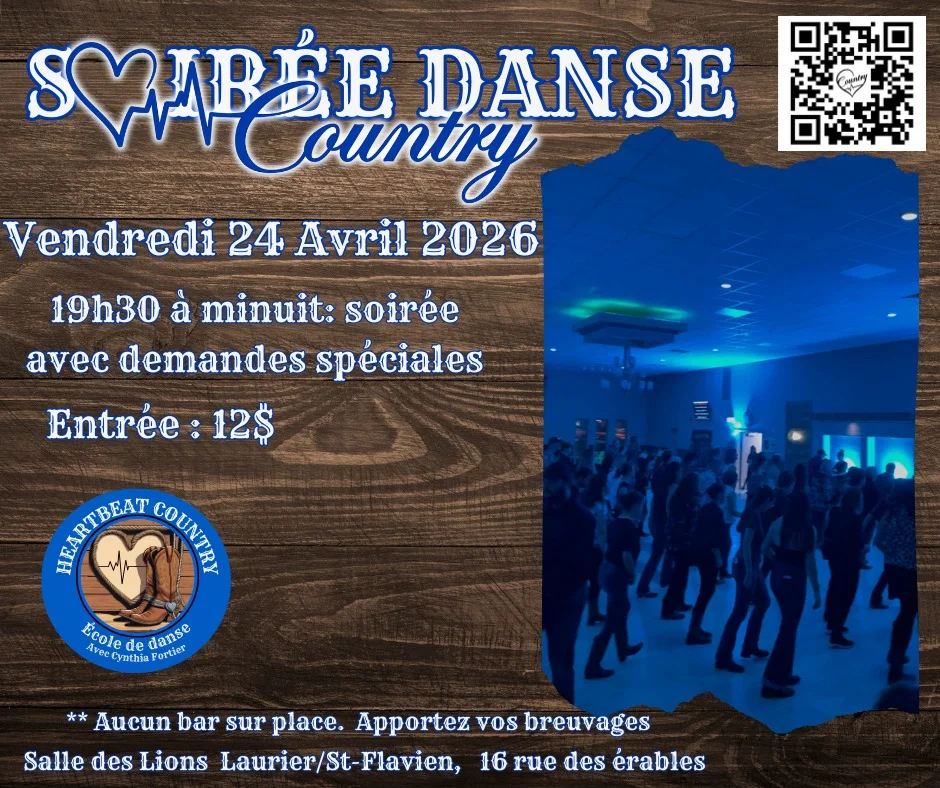 Soirée danse Heartbeat Country Laurier-Station Vendredi 24 avril