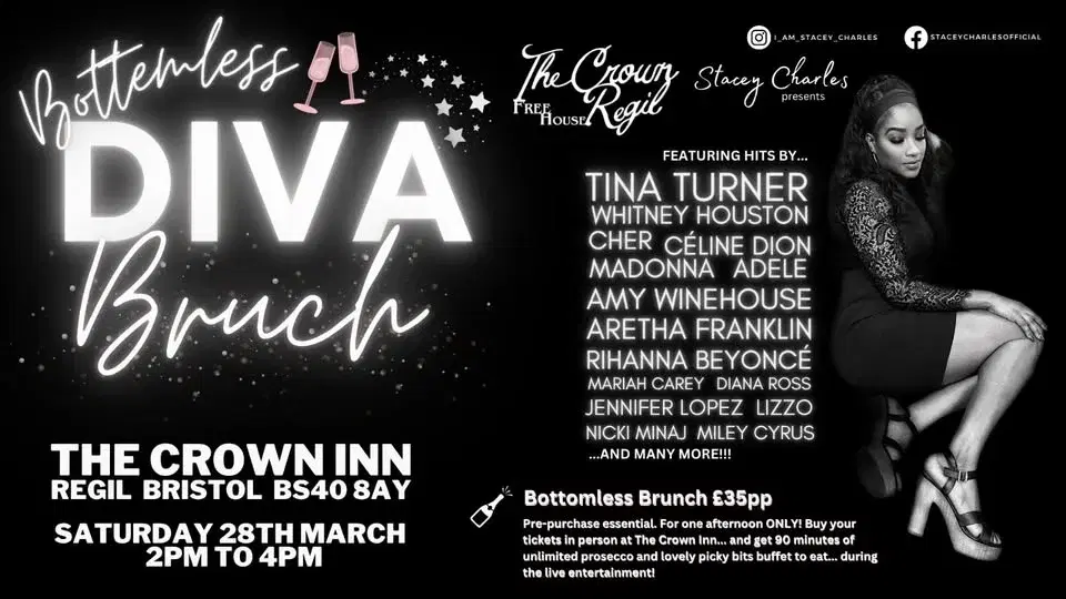 DIVA Brunch with Stacey Charles at The Crown Inn (Regil) - Saturday 28th March 2pm