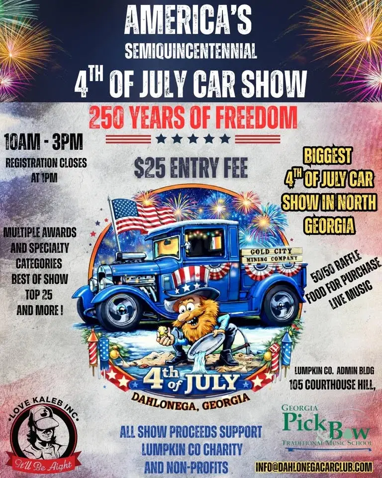 4th of July Car Show (Charity Fundraiser) ~ Dahlonega Independence Day Celebration