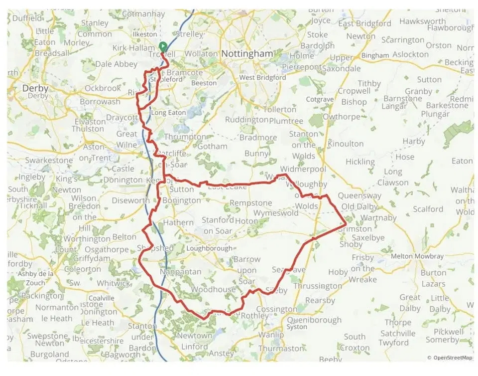 Charnwood in the Spring Audax. 104K