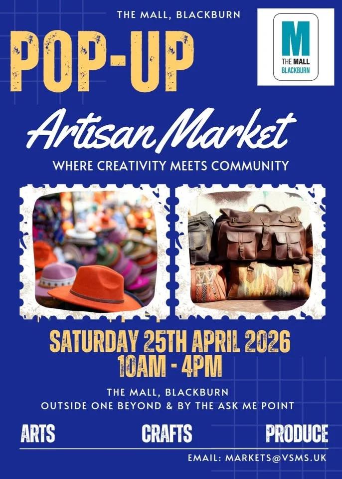 Artisan Market, The Mall, Blackburn- 27.06.26, 10am-4pm