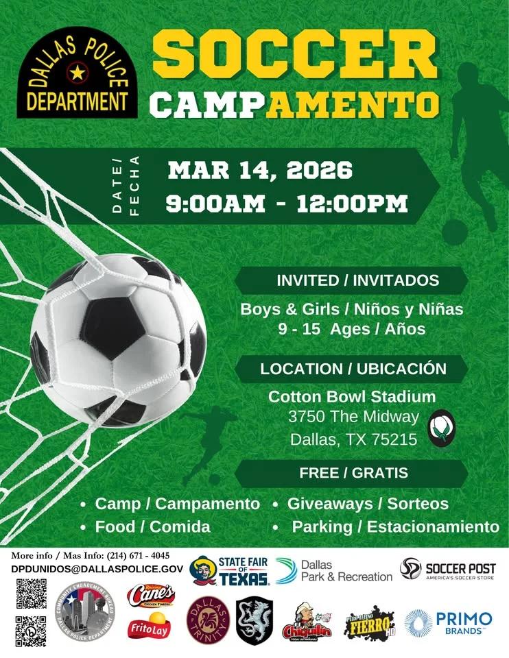 2026 Campamento de fútbol del Departamento de Policía de Dallas